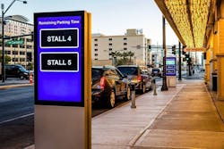 The goal of the Las Vegas pilot is to reduce traffic congestion in downtown Las Vegas. Covering six parking spots along the sidewalk adjacent to the 100 block of Main Street are two digital kiosks that utilize video analytics and smart parking technology to better manage active curb loading zones for taxis and rideshares, making conditions safer for visitors and pedestrians.