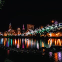 Cleveland, Ohio - Cityscape, Night