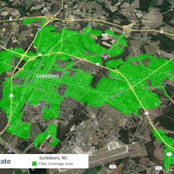 Northstate&apos;s North Carolina fiber coverage area.